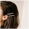 Yheakne Clip de pelo de perlas retro con perlas francesas