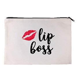 Lip Boss with Lips Glitter Cosmetic Make Up Toiletry Bag | Funny | Sarcastic