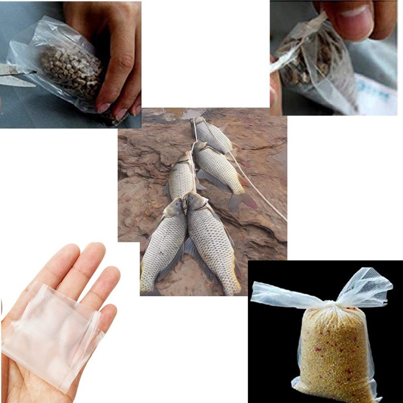 Drchoer 50pcs Water Soluble Bags PVA Fishing Mesh Universal RefillBait