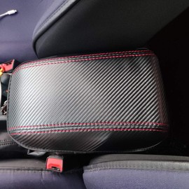 ruihe Carbon Fiber Color PU Car Armrest Box Cover Center Console Saver Scratch Resistance Covers fit for 2015 2016 2017 2018 Ford Focus ST Electric S SE SEL Titanium