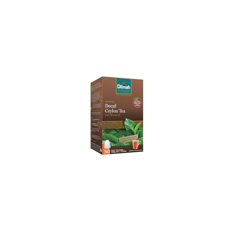 Dilmah Tea Premium Decaffeinated Ceylon Tea 50 Tea Bags, Ethical