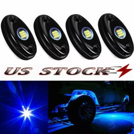 Unbranded 4PACK Blue LED Rock Lights Underbody Wheel Light For JEEP Offroad Truck UTV ATV