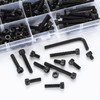 220 pieces M5 screw set, black hex screws with nuts