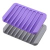 2pcs Self Draining Soap Holder Rack, Advanced Silicone Soap Dish