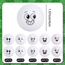 Hxezoc 20 Pieces Mini Face Golf Stress Balls Golf Party Favors Funny Face Foam Sports Balls Small Squeeze Anxiety Relief Toy for Kids Birthday Party, School Reward Carnival Party Supplies