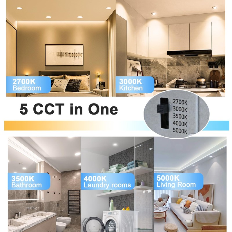 POPANU Premium 4-inch LED Recessed Lights - 5 CCT 4