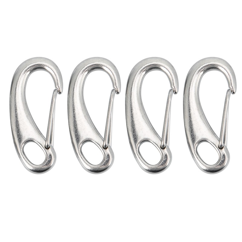 4pcs 100mm Heavy Duty Snap Rope Hook Stainless Steel Spring