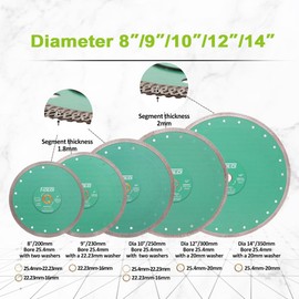 FACHLICH Diamond Porcelain Saw Blade - 10" Tile Blade 250MM Dry Wet Ceramic Cutting Discs with X Teeth Turbo Mesh Rim for Ceramic Tile Porcelain Granite Marble