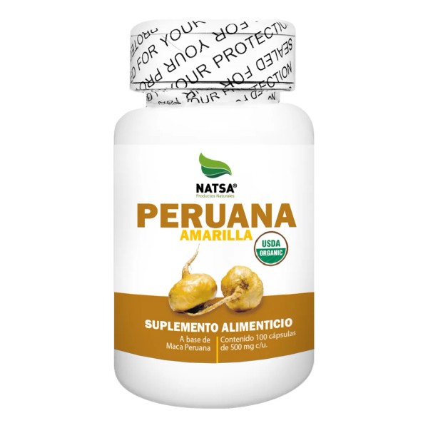 Maca Amarilla 100 Cápsulas, Calidad Premium Sabor Natural