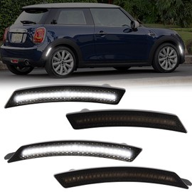 Gempro LED Side Marker Lights Front Rear Fender Marker Lamps for 2008-2014 MINI Cooper R55 R56 R57 R58 R59 R60 R61, Smoked Len