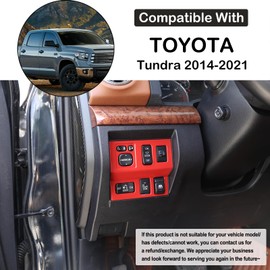 Headlight Switch Button Frame Cover Trim Compatible with Toyot@ Tundra 2014-2021 Aunginsy Car Headlight Switch Trim Frame Headlight Switch Button Decorative Frame Trim Cover ABS Red Accessories