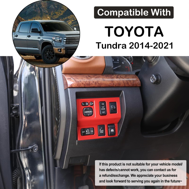 Headlight Switch Button Frame Cover Trim Compatible with Toyot@ Tundra