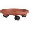 Bloem Round Planter Caddy with Wheels: 16" - Terra Cotta