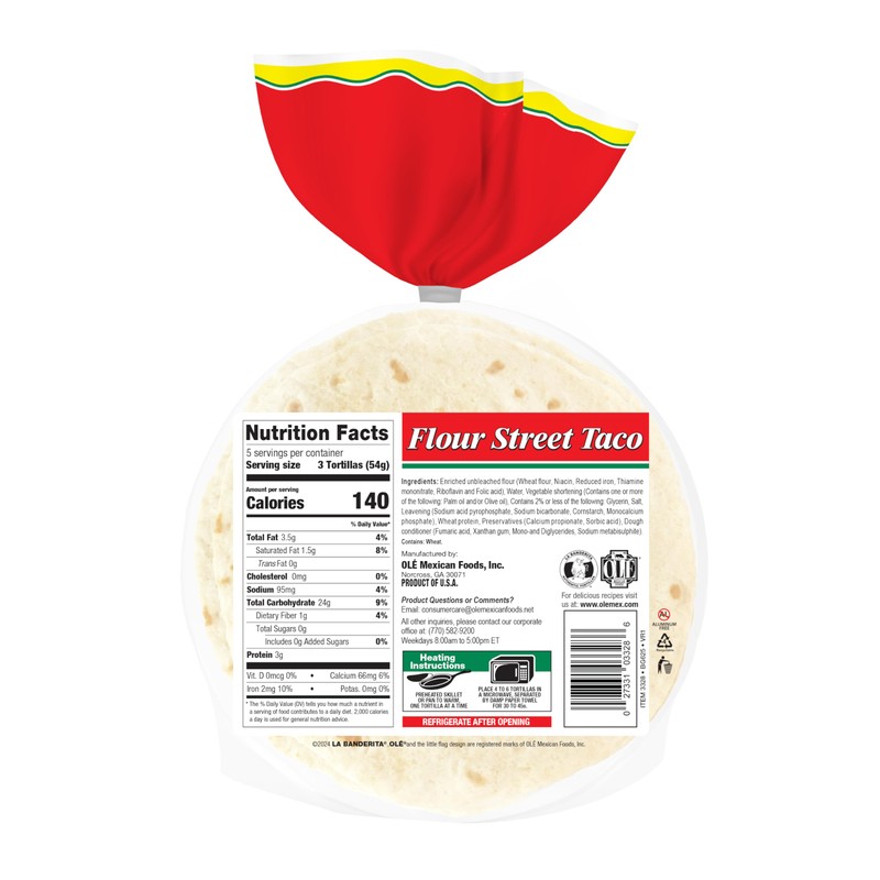 La Banderita® Street Taco | 4.5" Size Flour Tortillas |