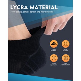 Benirap Mens Tranier Socks Cushioned Running Socks, Anti-Blister Cotton Ankle Sports Sock for Men Women Low Cut Breathable Athletic Sock(6 Pairs)