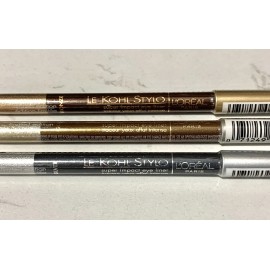 L'Oréal 3X L'Oreal Le Kohl Stylo Super Impact Eye Liner Bronze Gold Silver new sealed