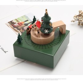 Wooden music box, country series train dream wooden music box, country series train dream fairy tale town music box, birthday gift healing style gift box m fairy tale town music box, birthday gift healing style gift box