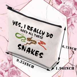 PLITI Snake Lover Gifts Snake Makeup Bag for Women Girls Yes I Really Do Need All These Snakes Funny Snake Travel Pouch(Need All snakesU)