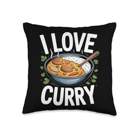 I Love Curry Delicious Bowl Design Throw Pillow