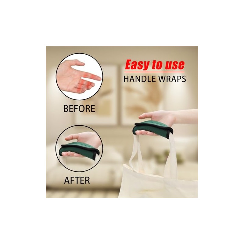 JAKOUE Airport Essentials: 2 Pcs Green Suitcase Handle Wraps -