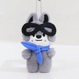 Outofgas SKZ Wolf Chan Pilot Plush Toy 3RD Fan Meeting Dolls with Pilot Sunglasses SKZ00 Stuffed Animal with Beanie Eyes 12 CM (Wolf Chan)