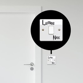 StickerDeen Lumos Nox (Light/Dark) Light Switch Vinyl Decal Stickers (Black, 1)