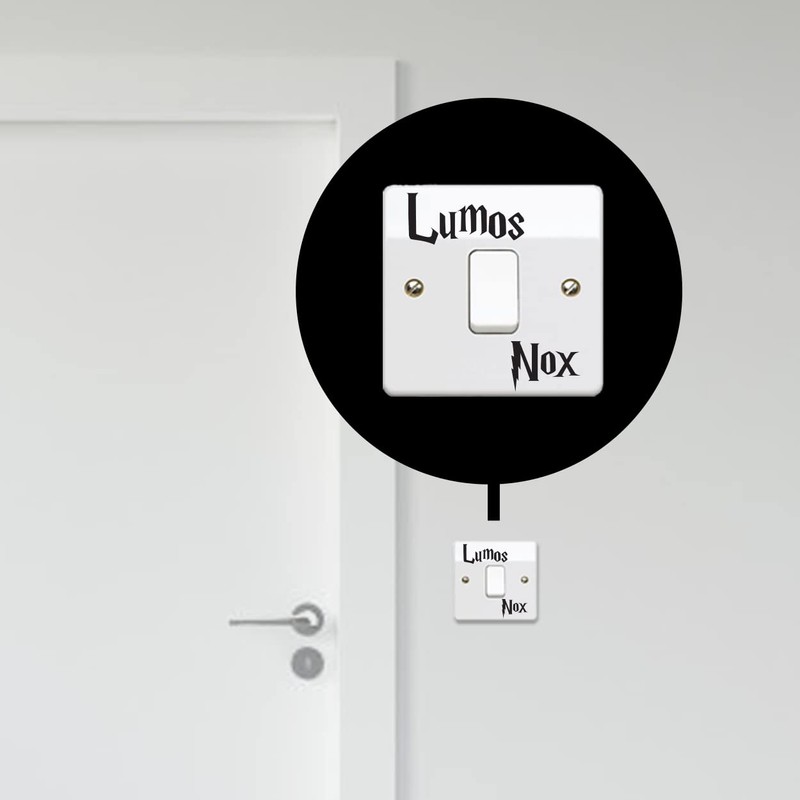 StickerDeen Lumos Nox (Light/Dark) Light Switch Vinyl Decal Stickers (Black,