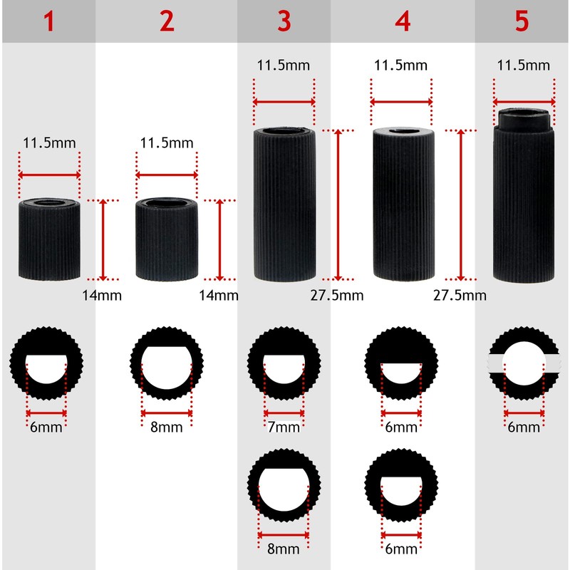 SPARES2GO Universal Black Control Switch Knobs for all makes and