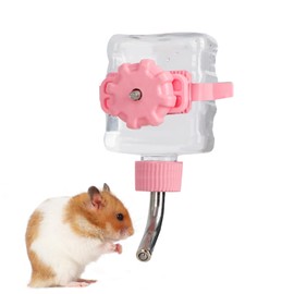 HardcorePet Hamster Water Feeder Bottle, No-Drip Small Animals Water Dispenser, Pet Hanging Water Bottle for Guinea Pigs, Rabbit, Chinchillas, Rat (Pink, S)