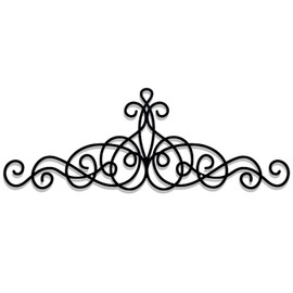 Zhengmy Small Traditional Metal Scroll Wall Art Decor Rustic Iron Wall Medallion Small Iron Metal Plaque for Home Living Room Decoration(Black)