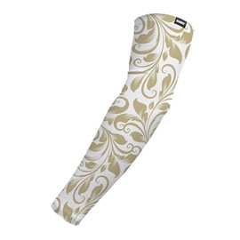 Desgin Arm Sleeve (White/Gold, Large)