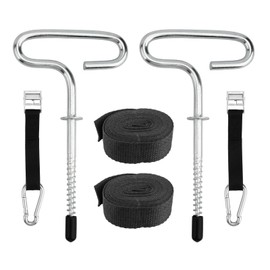 TOSRWGLL 24260 Deluxe Shelter Tie Down Kit Fit for Eskimo Tent, Ice Shelter Accessories Include 2 Ice Anchors & 2 Cam Straps, Used for Setting up an Outdoor Camping Ice Fishing Tent