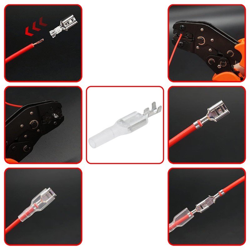 Savagrow 100 Sets Male and Female Wire Spade Connector 4.8mm