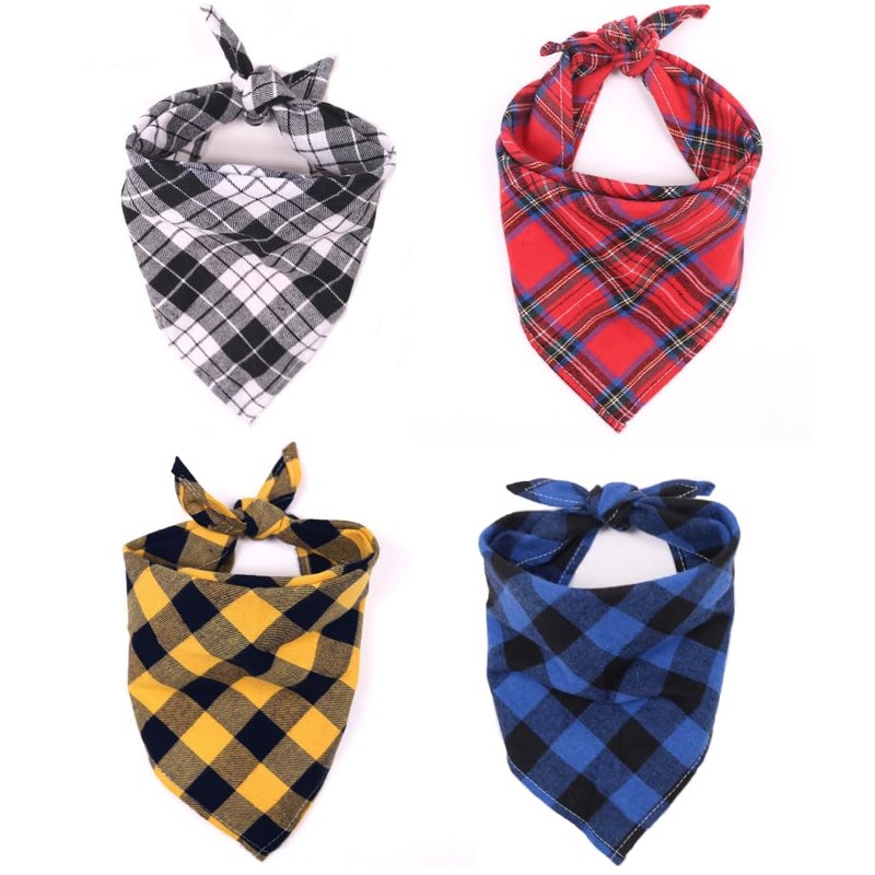 2 Pack Dog Bandana,Cat Bandanas,Washable Adjustable Triangle Pet Scarf Bibs
