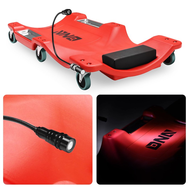 DNA MOTORING 40 Inch Low Profile Plastic Rolling Garage Shop