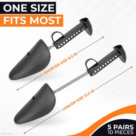 5 Pairs of Plastic Shoe Trees I Adjustable Length Shoe Trees for Men I Shoe & Boot Trees I Men Shoe Tree Stretcher Boot Holder Organizers I Practical Shoe Shaper for All Shoes & Sneakers