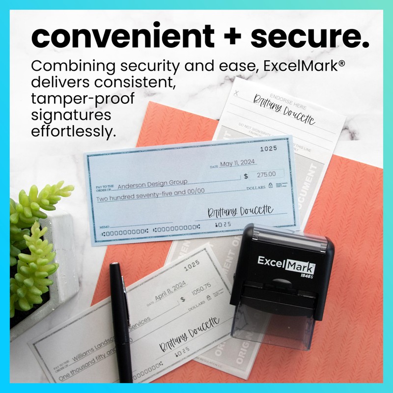 ExcelMark Custom Signature Stamp - Self Inking - Medium