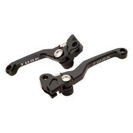 TUSK Folding Lever Set Black for Kawasaki KX112 2022-2025
