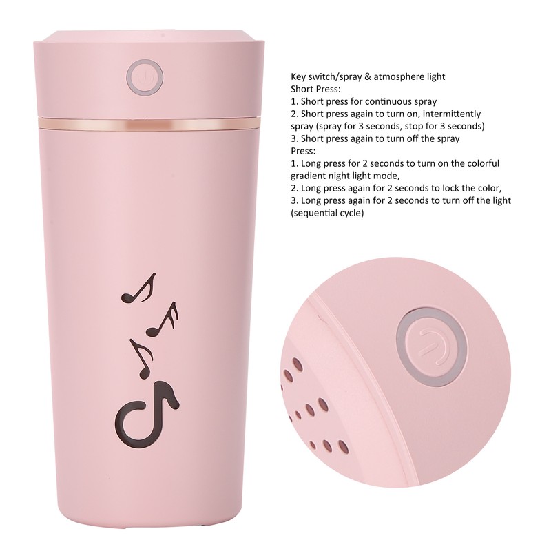 Humidification Cup 200ml Intelligent Poweroff 5 Hours Continuous Spray for