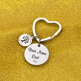7RVZM Best Nana Keychain Grandmother Gift Grandma Appreciation Gift for Mother in law Gift Grandma Gift Mothers Day Gift for Grandma Thank You Gift Mom Keychain Grandma Jewelry Nana Keychain