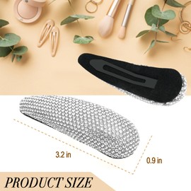 KANPRINCESS 2Pcs 3.1Inch Rhinestone Hair Clips(set5)