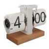 Flip Desk Clock Auto Mechanical Flip 12H AM PM Wood