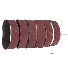sourcing map 12pcs 3 x 18" Sanding Belts 2pcs Each of 60/80/120/180/240/400 Grit Aluminium Oxide Flush Joint Belt Sander Paper for Metal Woodworking Automotive Repair