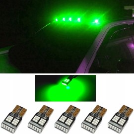 Fyre Flys 5x 194 T10 Green LED truck roof clearance marker lights cab X7G