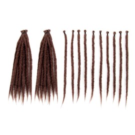 Dreadlock Extensions 10 Inch 30 Strands, Prelooped Short Synthetic Dreads Loc Extensions Bundles, 0.6cm Natural Fake Lock, Single Ended Crochet Dreads like Real Human Hair (30#)