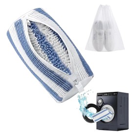Shoe Wash Bag Washing Machine, 11-Piece Set for Shoes, 1 Reusable Shoes Wash Bag with 10 Dustproof Shoe Bags, Ideal for Trainers and Everyday Shoes