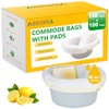 Bedside Commode Liners with Pads | 100 Commode Bags+100 Absorbent