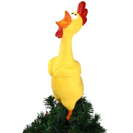 Tree Buddees Hilarious Rubber Chicken Funny Kids Christmas Tree Topper Large 14"