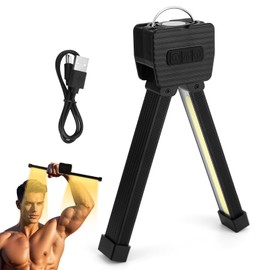 BTFO Gym Lamp for Posing, Portable Magnetic LED Posing Lamp 180 Degree Folding Work Magnet Light Flashlight with Hang Hook 7-Level Dimming and 4 Light Modes for Fitness, Camping, Home, Office