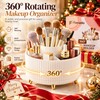 360° Rotating Makeup Organizer for Vanity, 5-Compartment Cosmetic Storage Holder